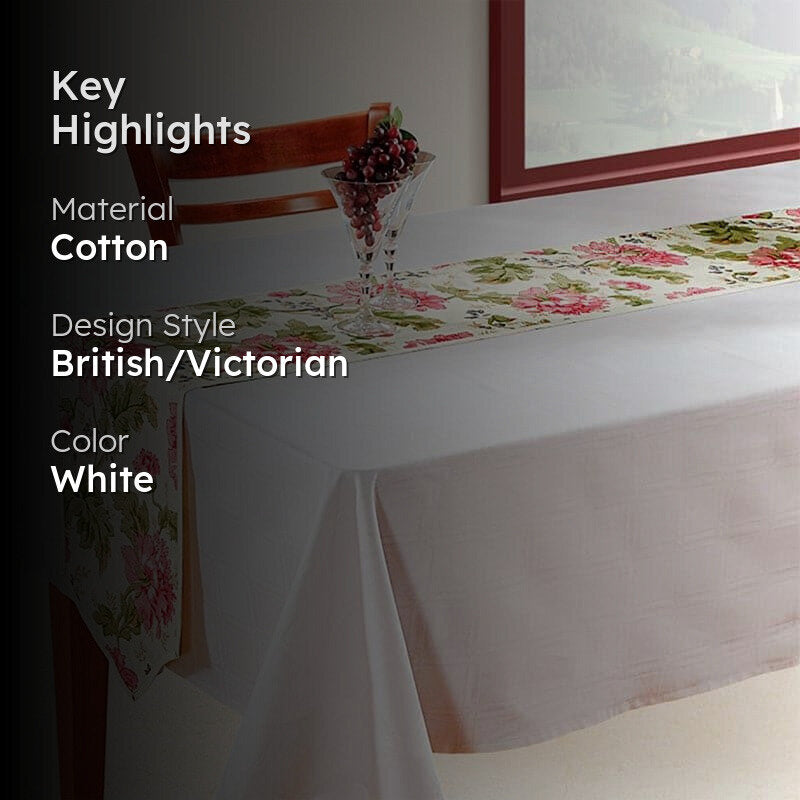 Swayam Dianthus Flora Cotton Table Runner media 2