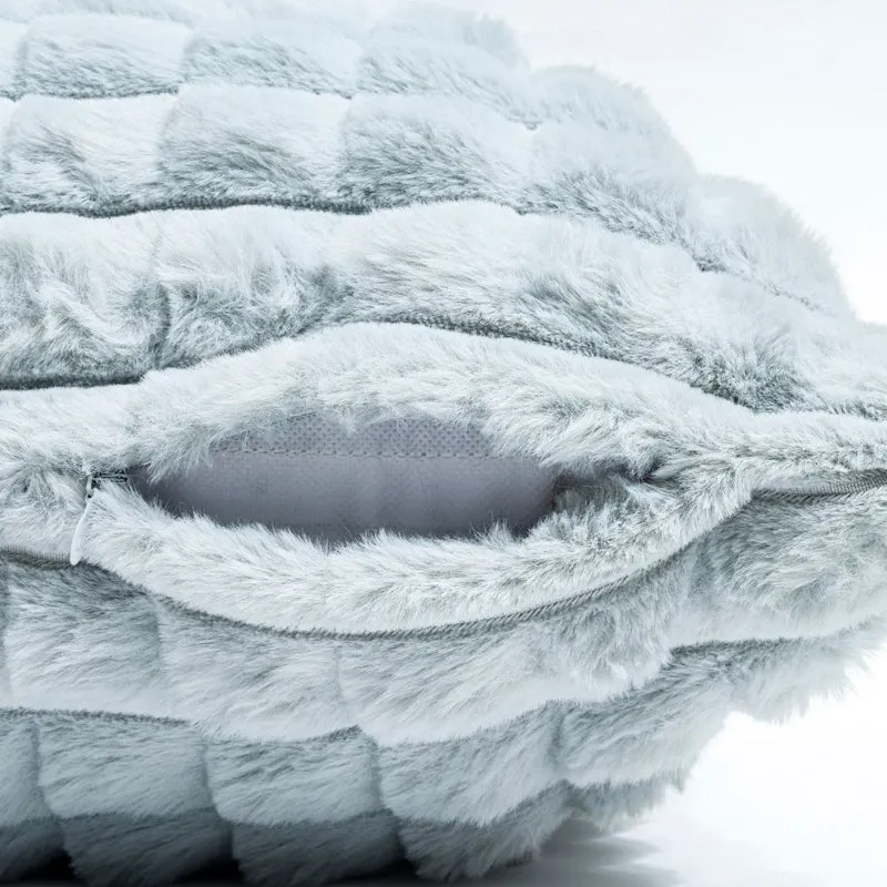 Frost Waffle Grey Cushion Cover (Square) Set of Two media 5
