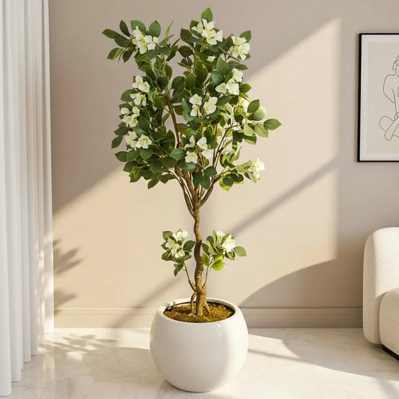 Verdiq Artificial Bougainvillaea With Black Plastic Pot - 6 Feet media 1