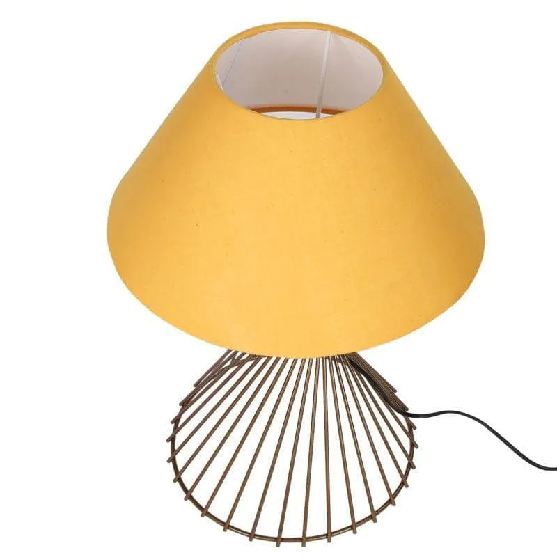 Spiral Affairs Fabric Table Lamp - Yellow,Gold media 3
