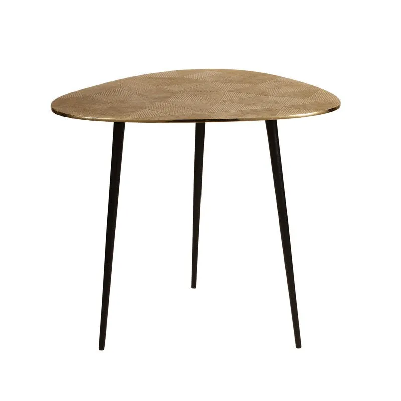 Triangular Pattern Aluminum Side Table - Gold media 4