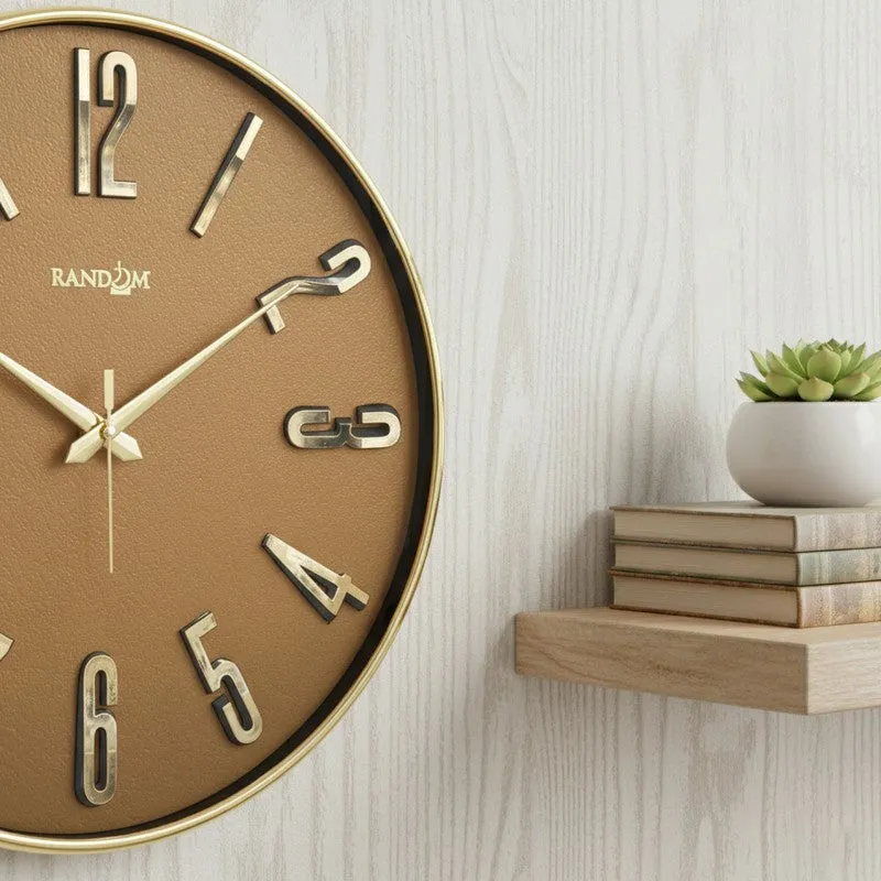 Elite Numeric Plastic Wall Clock - Orange & Gold media 5