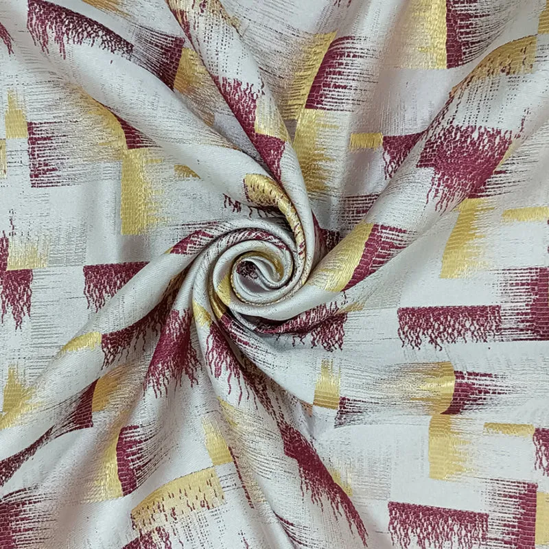 Valerian Abstract Artificial Silk Curtain - Set Of Two media 5