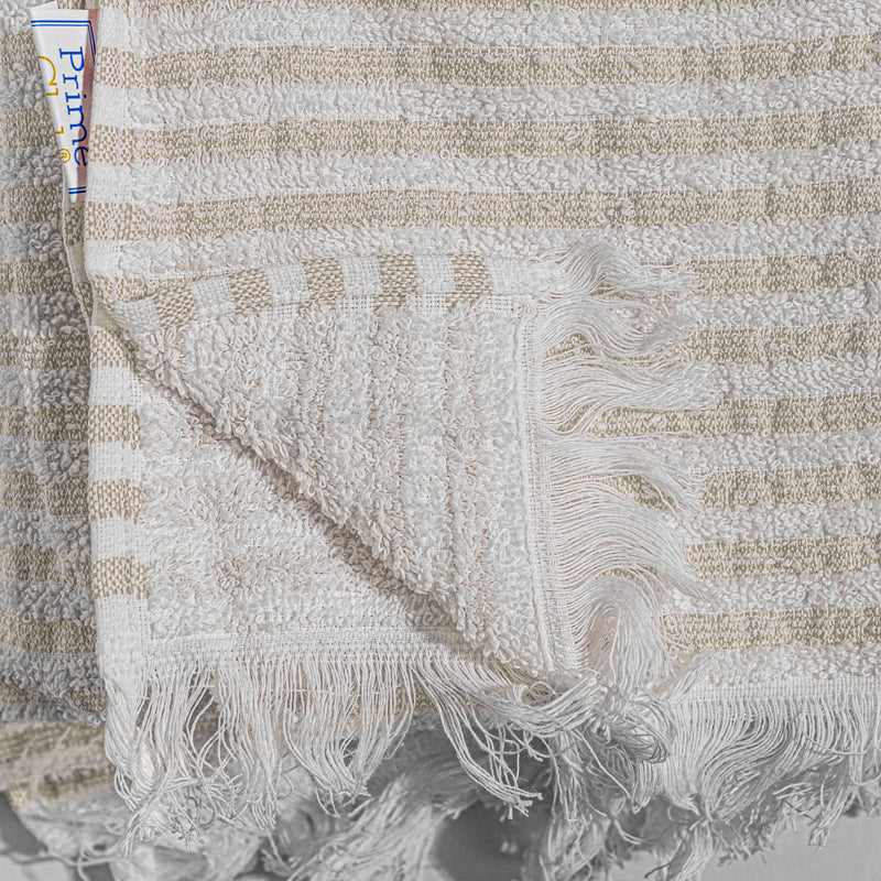 Micro Cotton LuxeDry Striped Comfort Bath Towel - Beige & White image 6