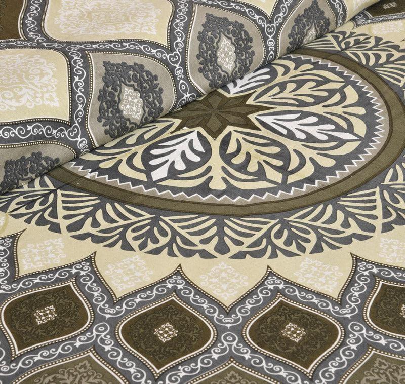 Mayuri Ethnic Cotton Bedsheet (Olive) - 160 TC media 5