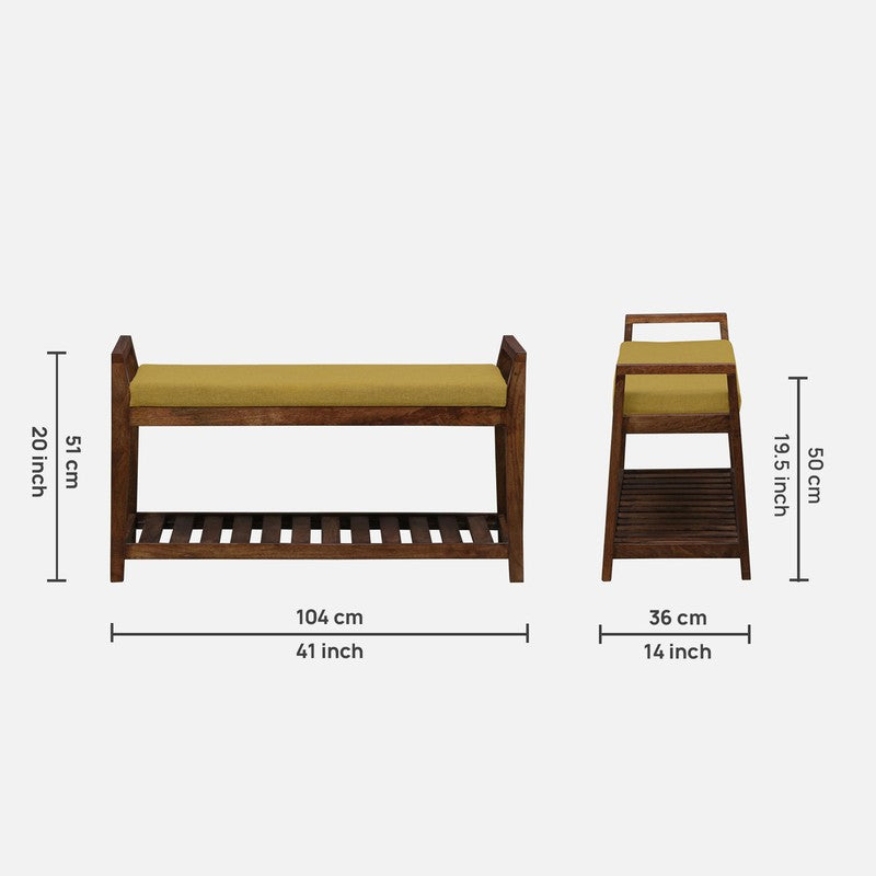 Drift Mango Wood Shoe Rack - Yellow media 3