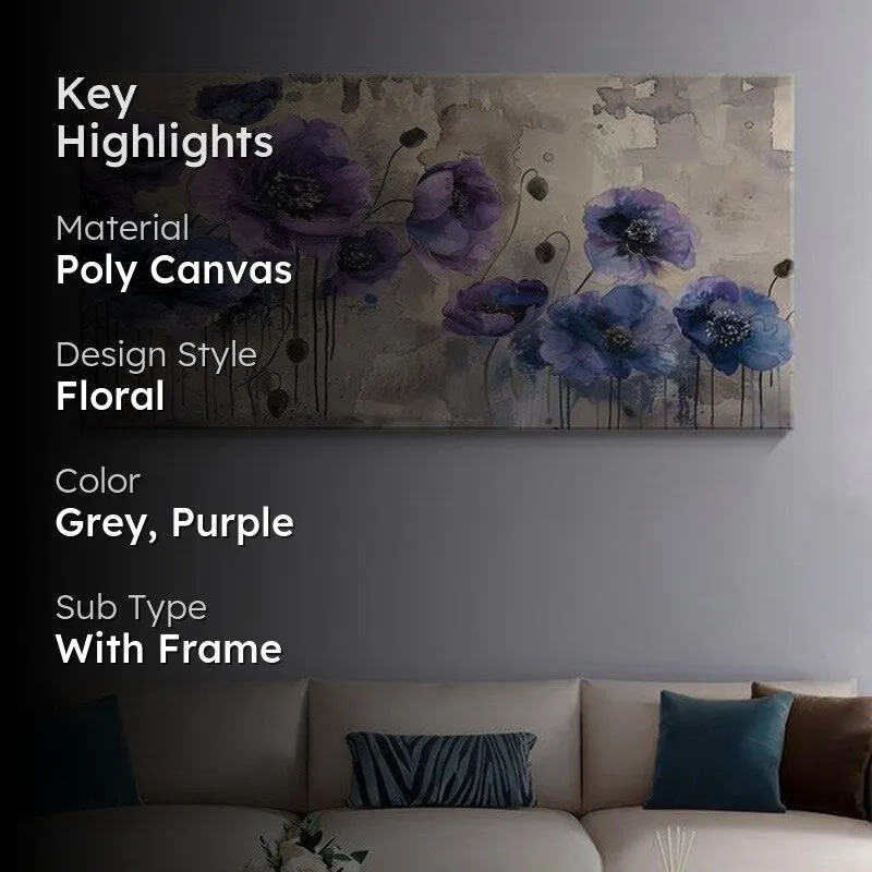 Purple Poppies Wall Painting media 2