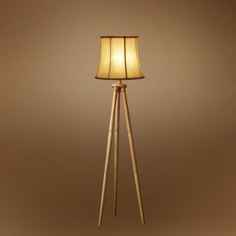 Cotin Curve Wooden Tripod Floor Lamp - Beige media 7