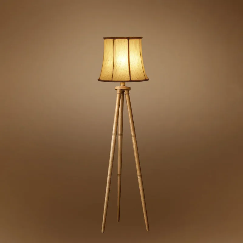 Cotin Curve Wooden Tripod Floor Lamp - Beige media 7