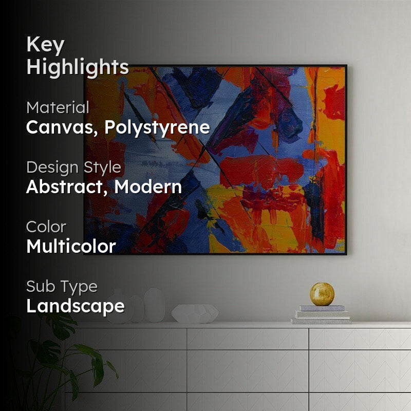 The Colour Symphony Canvas Painting - Black Frame media 2