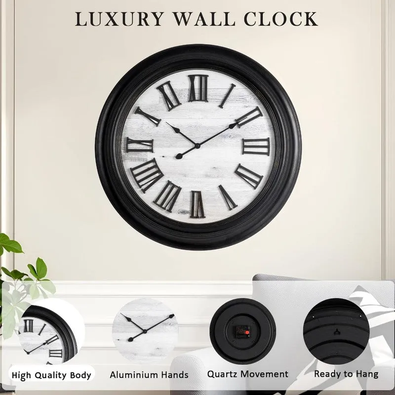 Meridian Round Wall Clock - Black & White media 10