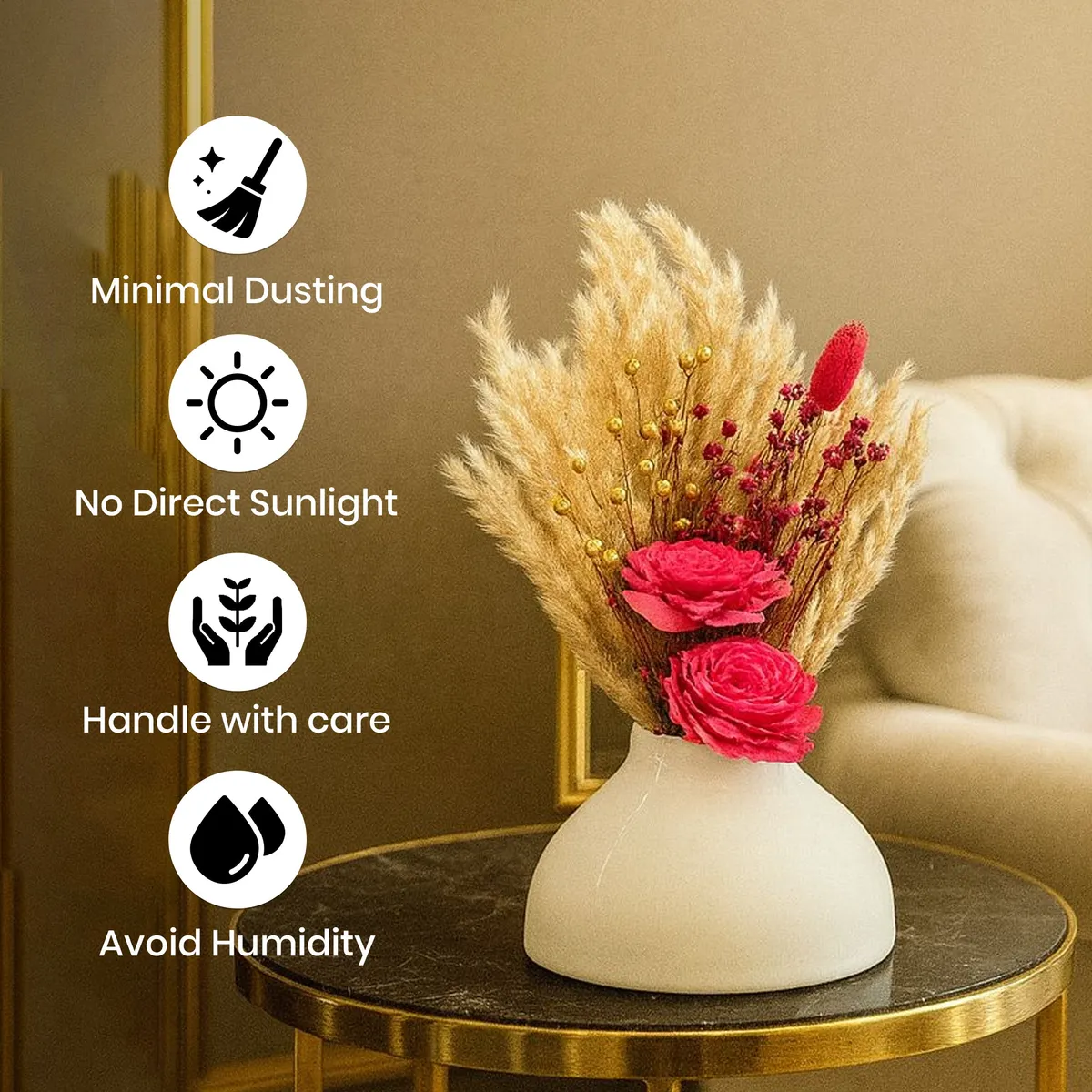 BloomBoo Artificial Flower with Vase - Pink media 3