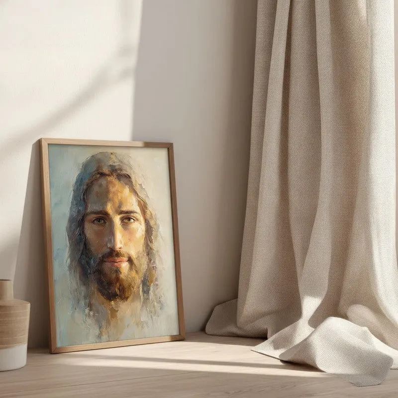Eyes of Eternal Calm Archival Paper Wall Painting With Brown Frame media 3