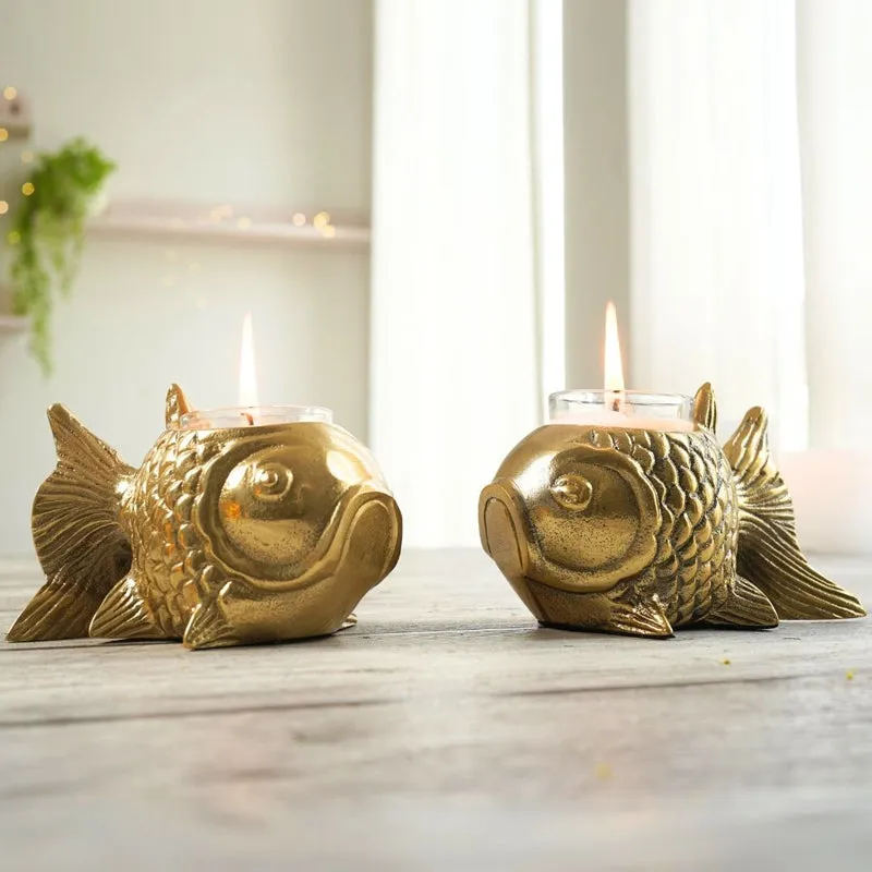 Goldfish Glam Telight Candle Holder - Set Of Two media 1