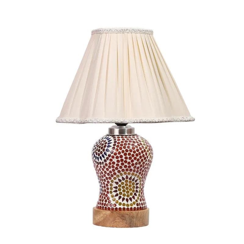 Aranya Pleated Wooden Table Lamp - Multicolor media 5