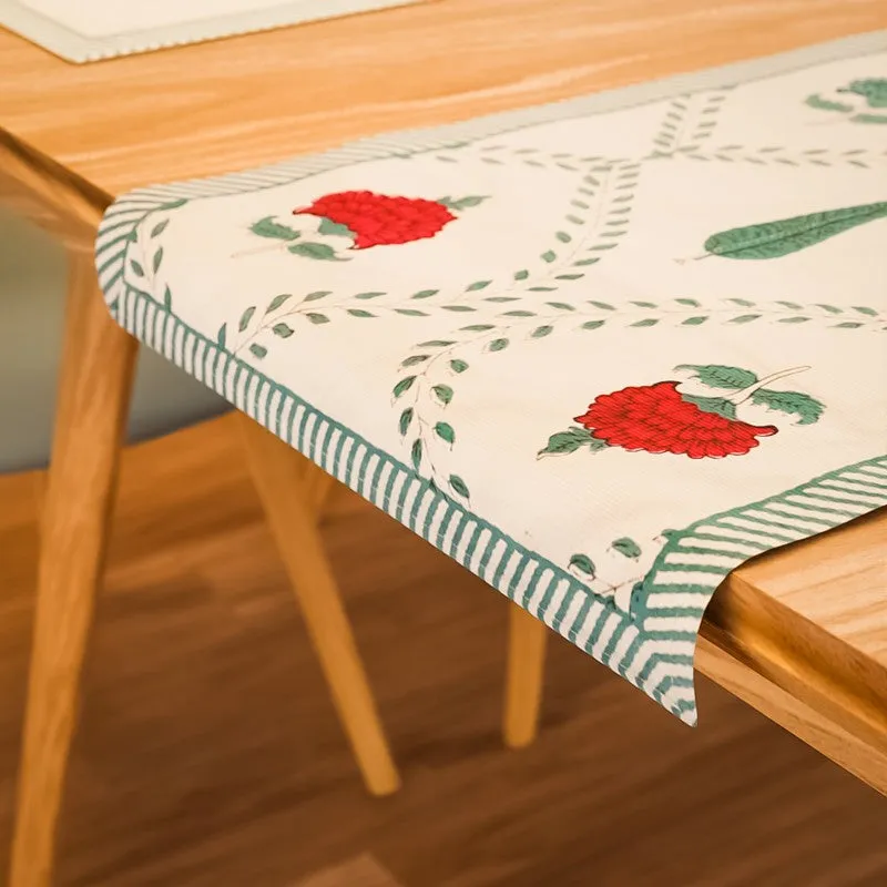 Serene Setting Cotton Table Linen Set (Red) - Seven Piece Set media 5