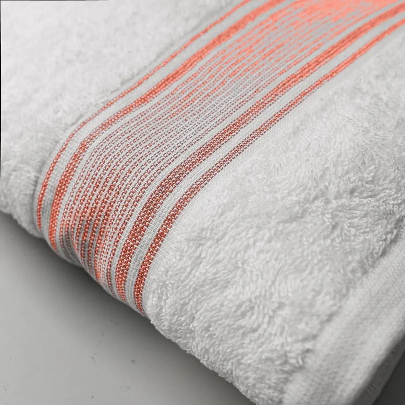 Micro Cotton LuxeDry Comfort Bath Towel - White & Red media 4