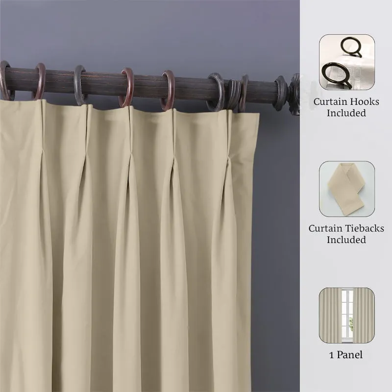 Imora Double Pinch Pleat Short Width Curtain - Beige media 5