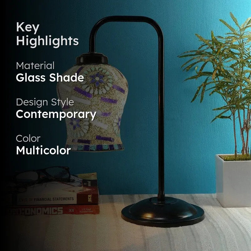 Mosaic Arch Glass Table Lamp - Blue media 2