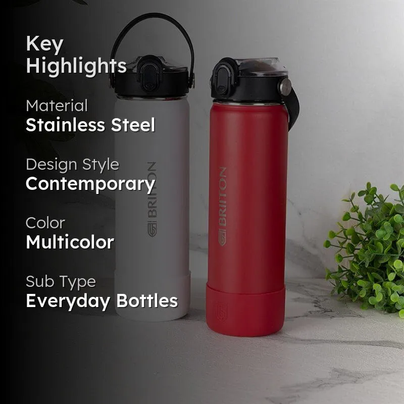 Sip Master Water Bottle (White & Red, 750 mL Each) - Set Of Two media 2