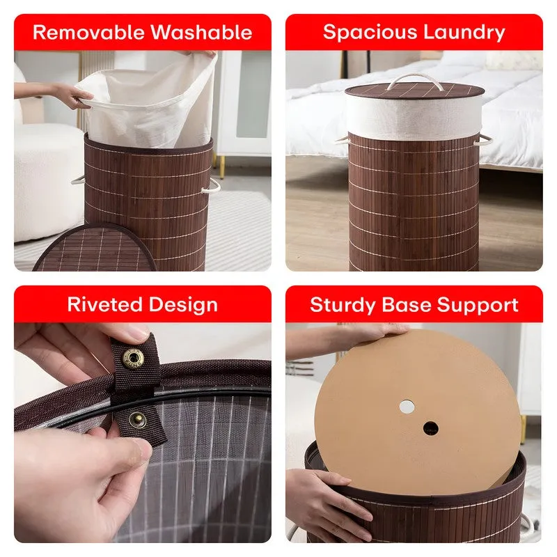 Rioware Modern Bamboo Ribbed Laundry - Brown media 7