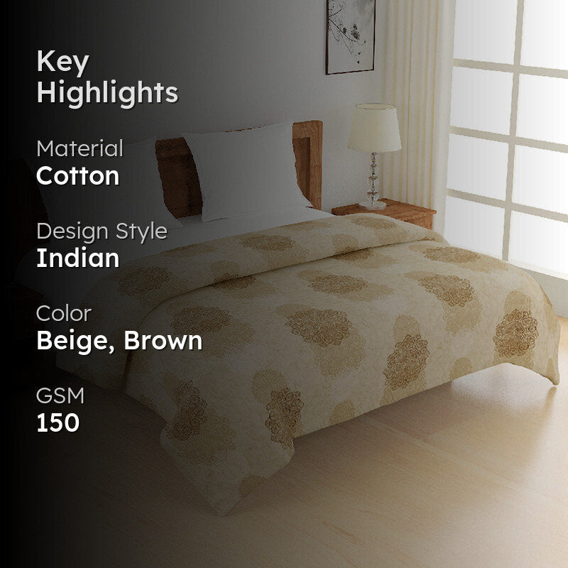 Swayam Calantha Cotton Comforter (Beige) - 150 GSM media 2