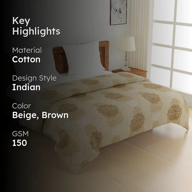 Swayam Calantha Cotton Comforter (Beige) - 150 GSM media 2