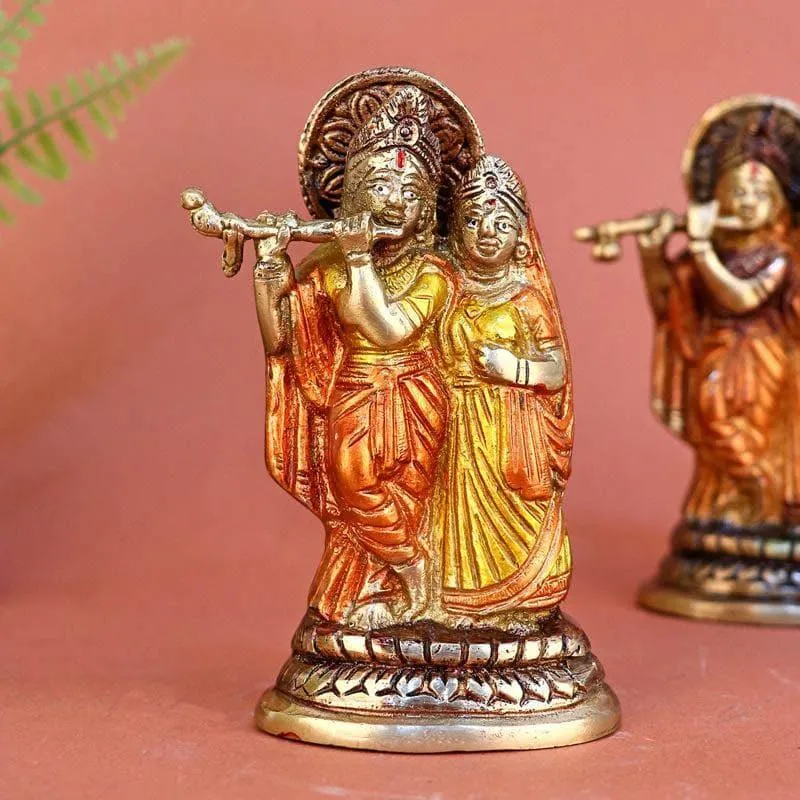 Blessed Brass Radha Krishna Idol media 1