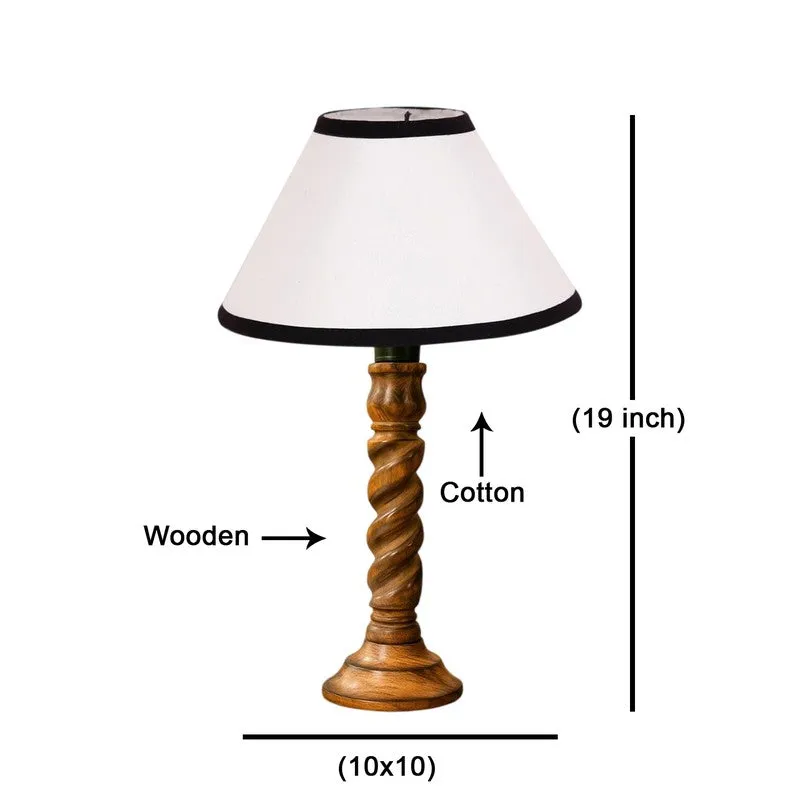 Elvane Niro Wooden Table Lamp - White media 8