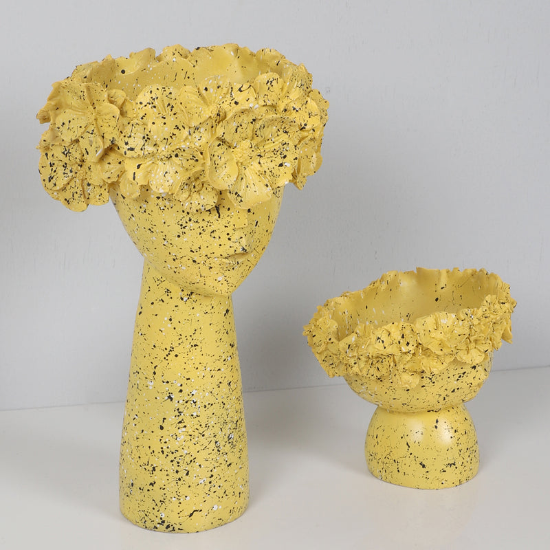 Flora Sculpt Showpiece (Yellow) - Set Of Two media 3