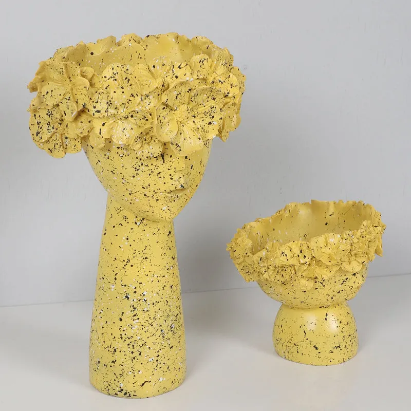 Flora Sculpt Showpiece (Yellow) - Set Of Two media 3