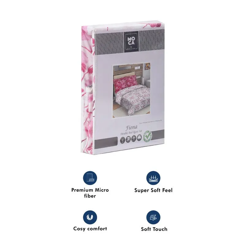 Monte Carlo Floraline Cotton Bedsheet (White,Pink) - 104 TC media 11