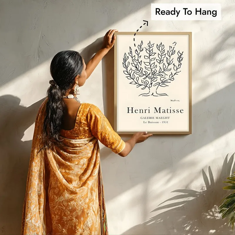 Rooted Silence Canvas Wall Painting With Brown Frame media 8