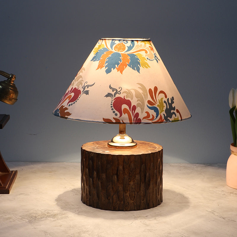 Nordlys Trunk Printed Mango Wood Table Lamp - Multicolor