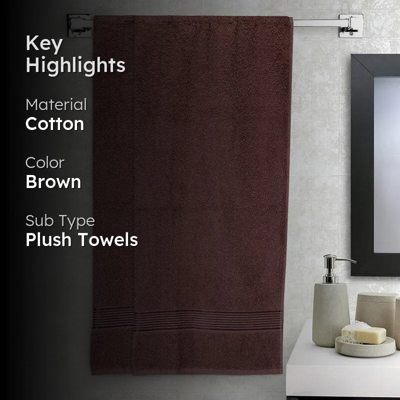 Nuage Cotton Bath Towel (Brown) - Set Of Two media 2