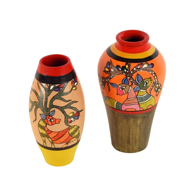 Indujanak Terracotta Vase - Two Piece Set media 4
