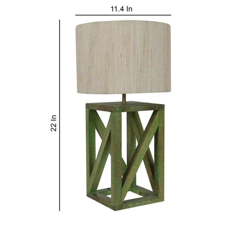 Echo Criss Cross Fabric Table Lamp - Beige,Green media 5