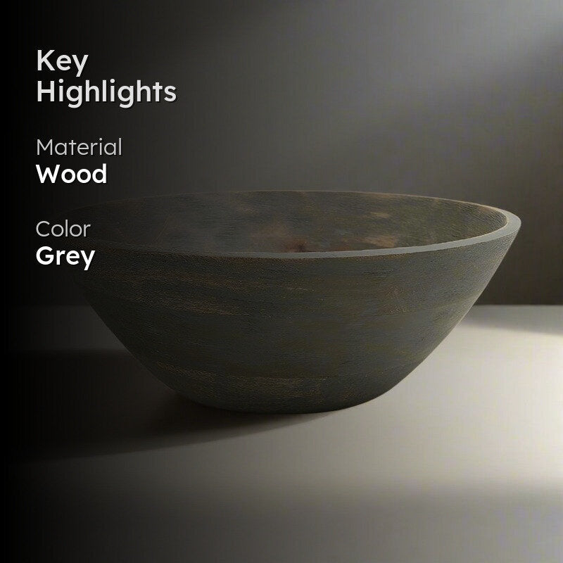 Basic Wooden Bowl Manali Grey media 2