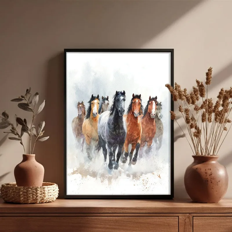 Horse of Freedom Wall Painting With Black Frame media 6