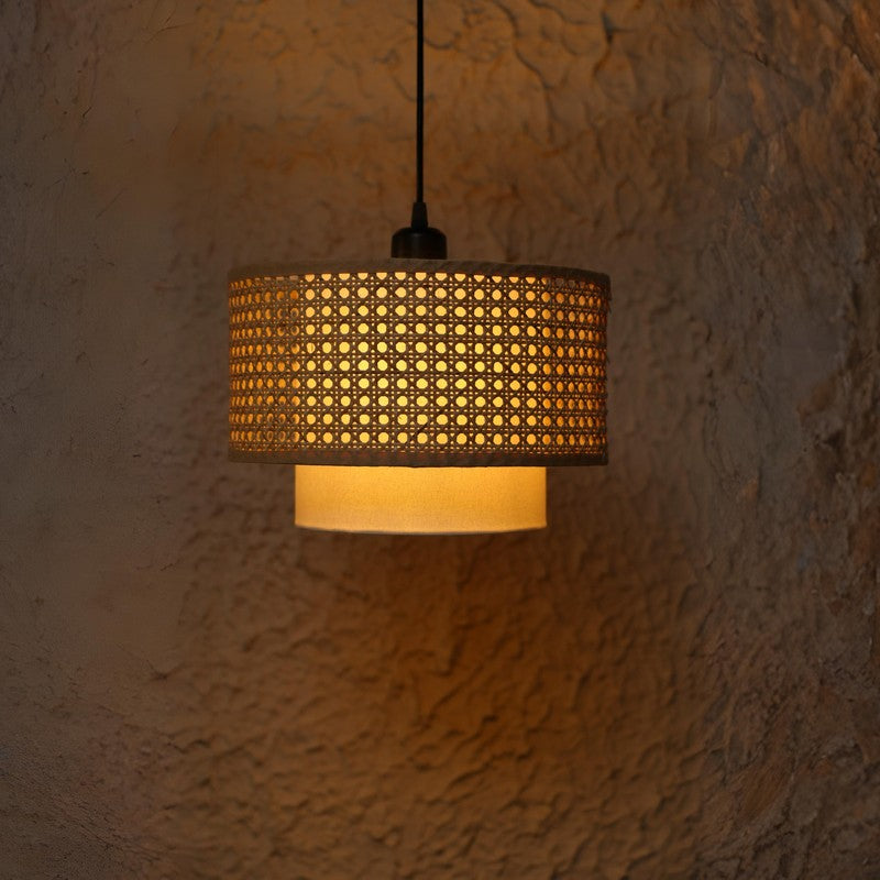 Darlinor Rattan Boho Ceiling Lamp - Brown media 3