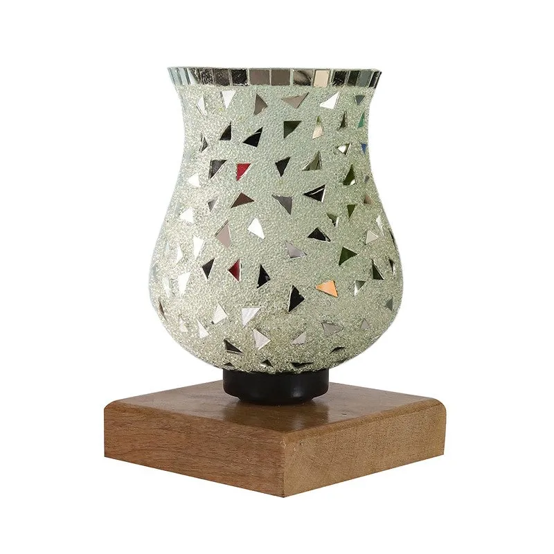 Lumora Mosaic Glass Table Lamp With Wooden Base - Multicolor media 6