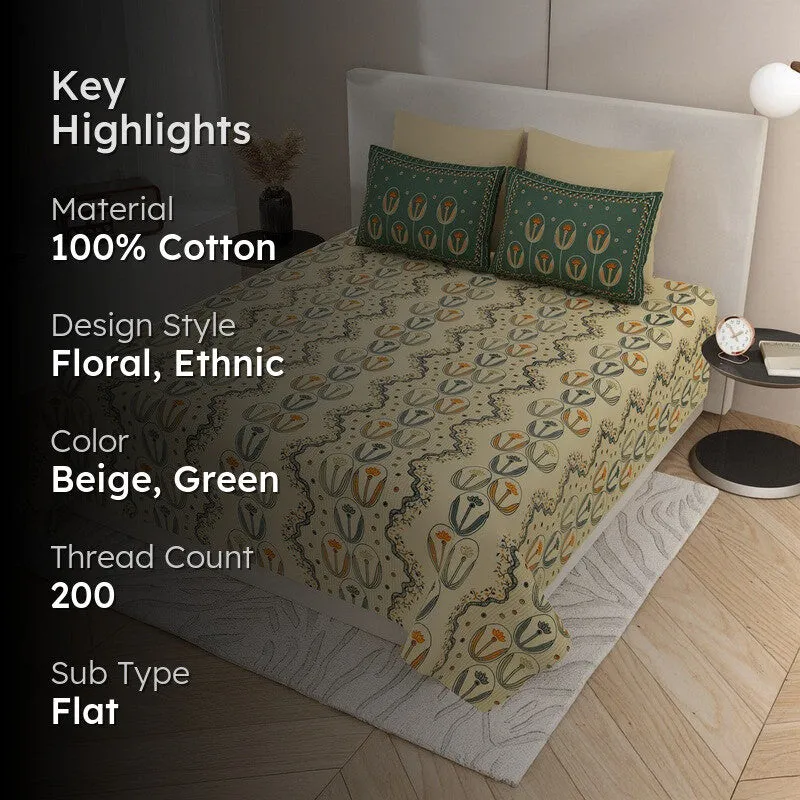 Tulip Harmony Cotton Bedsheet - 200 TC media 2
