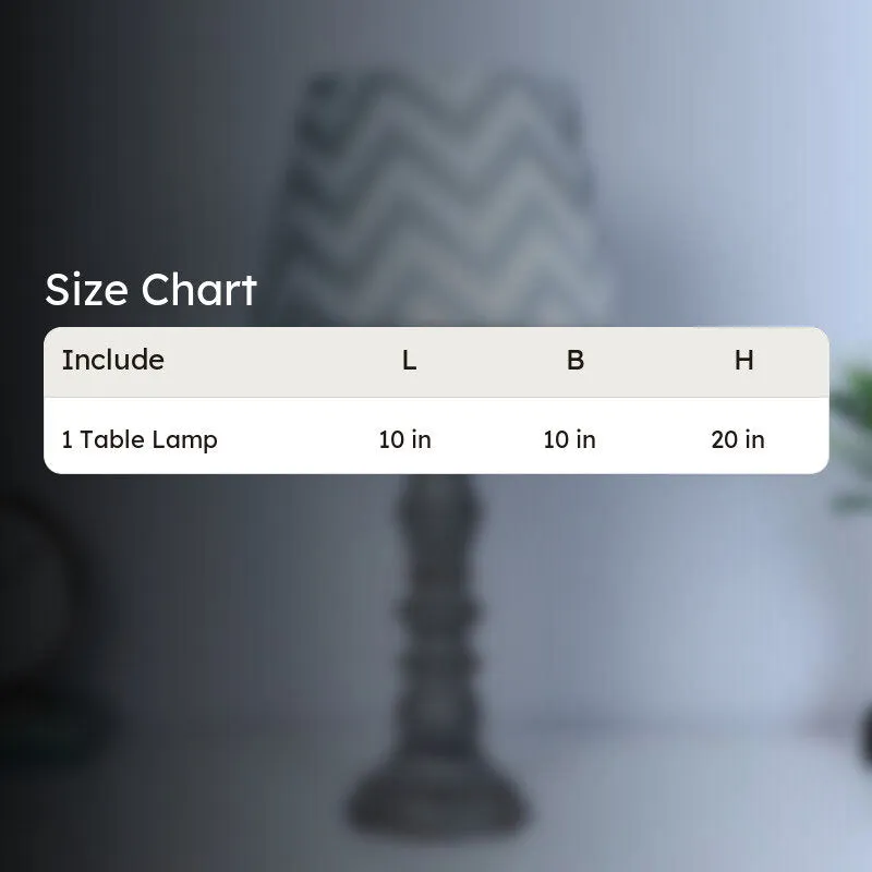 Chevron Light Bantu Printed Mango Wood Table Lamp - Grey, White media 6