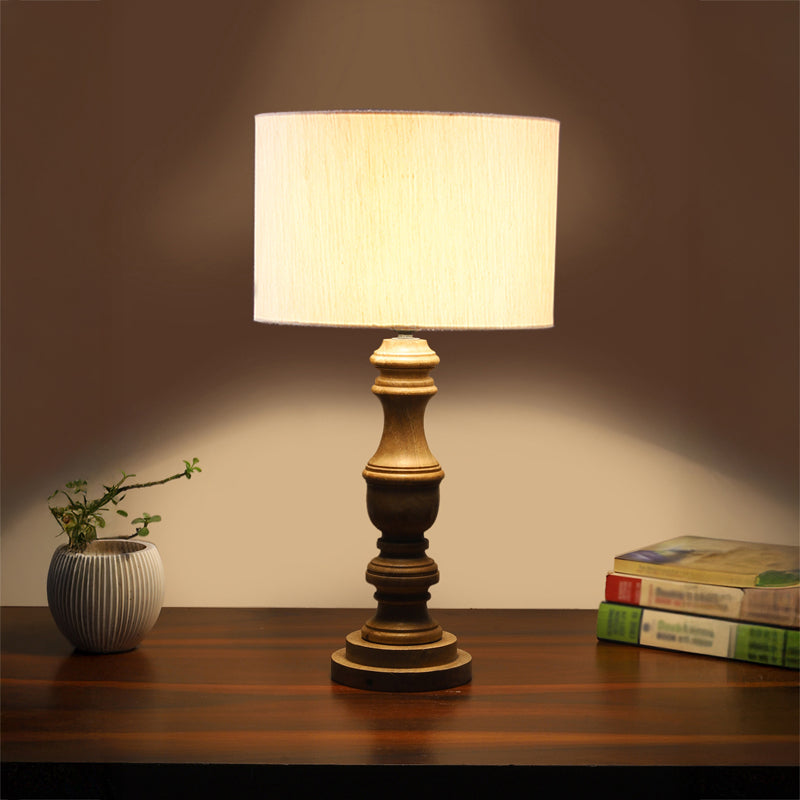 Cotin I Carve Wooden Table Lamp - Beige,Brown