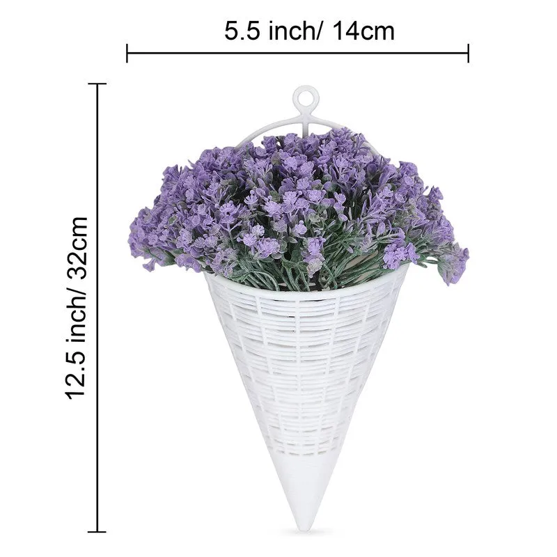 Artificial Flowers (Purple) with Pot - Set Of Two media 7