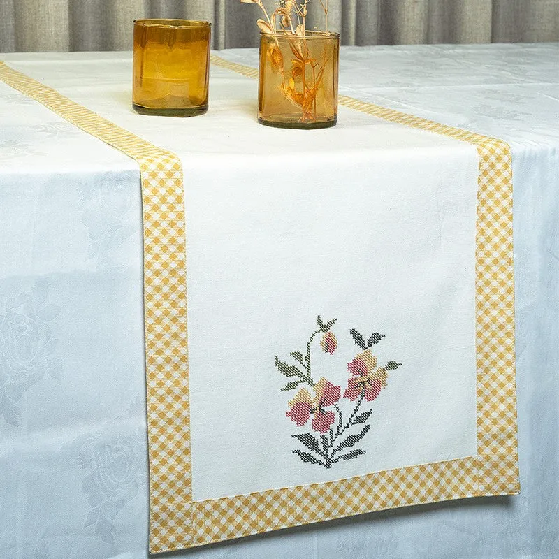 Golden Flora Cotton Table Runner media 3