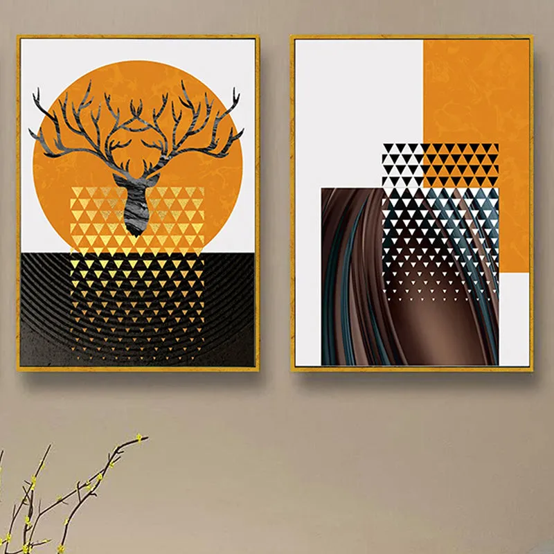 Geometry Of Warmth Wall Art - Set Of Two media 1