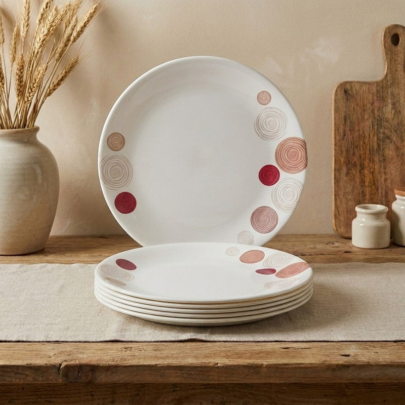 Spiral Melamine Quarter Plates - Set of Six