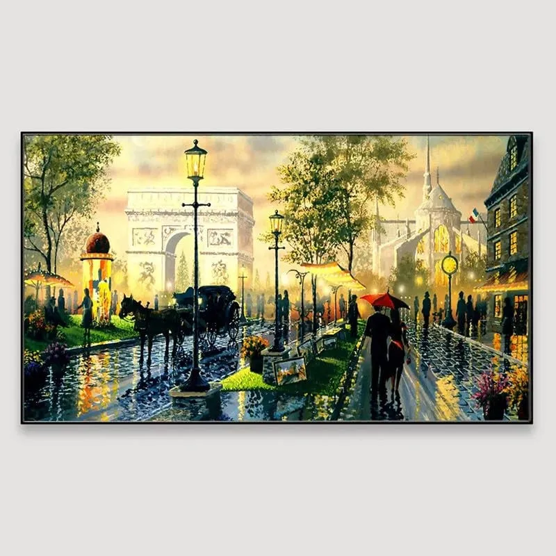 Parisian Romance Canvas Wall Painting With Frame media 4