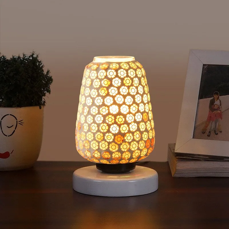 Glisora Glass Table Lamp With Wooden Base - Multicolor media 3